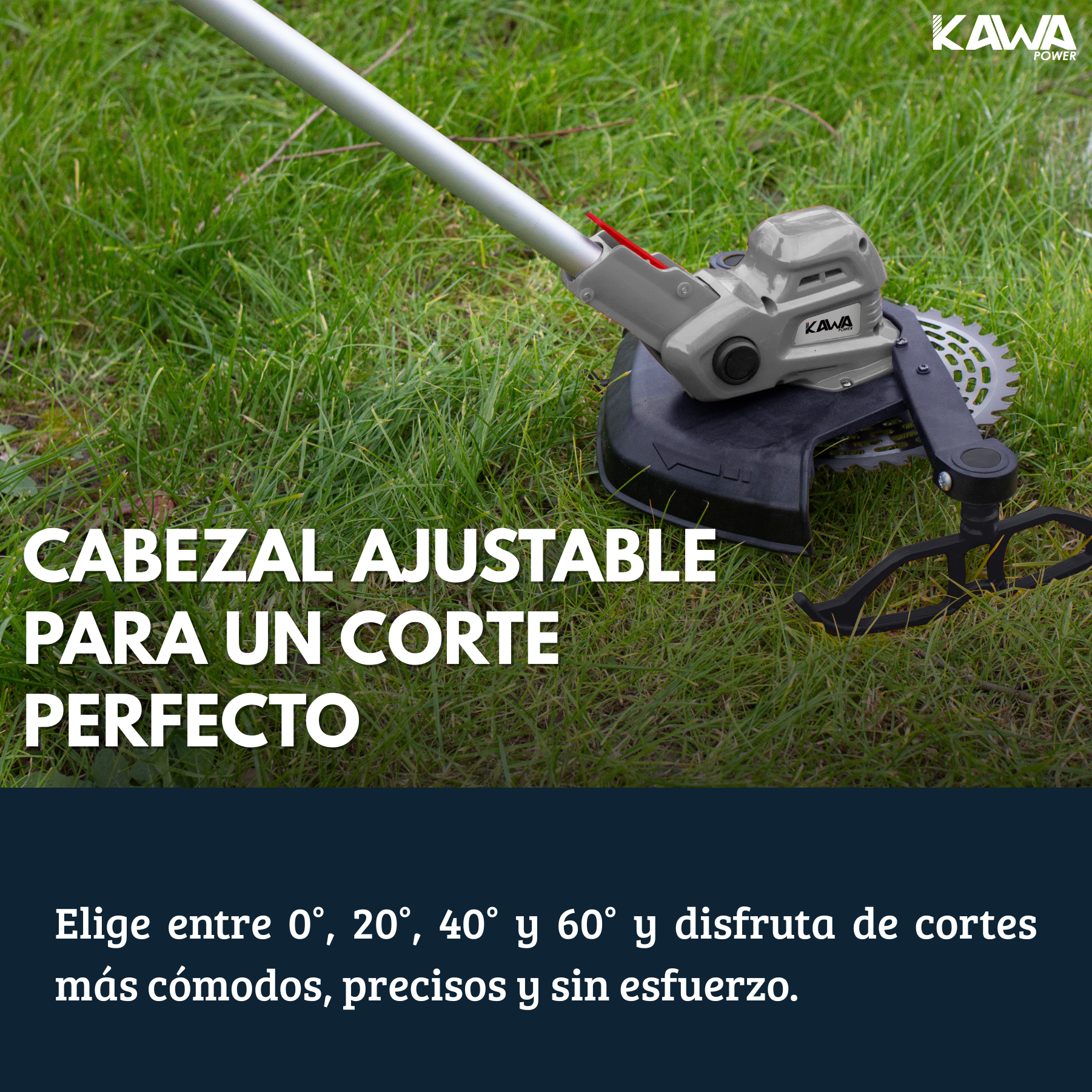 Kawapower Recortadora de césped a batería 18V 2x2Ah 18V 350W - Imagen 2