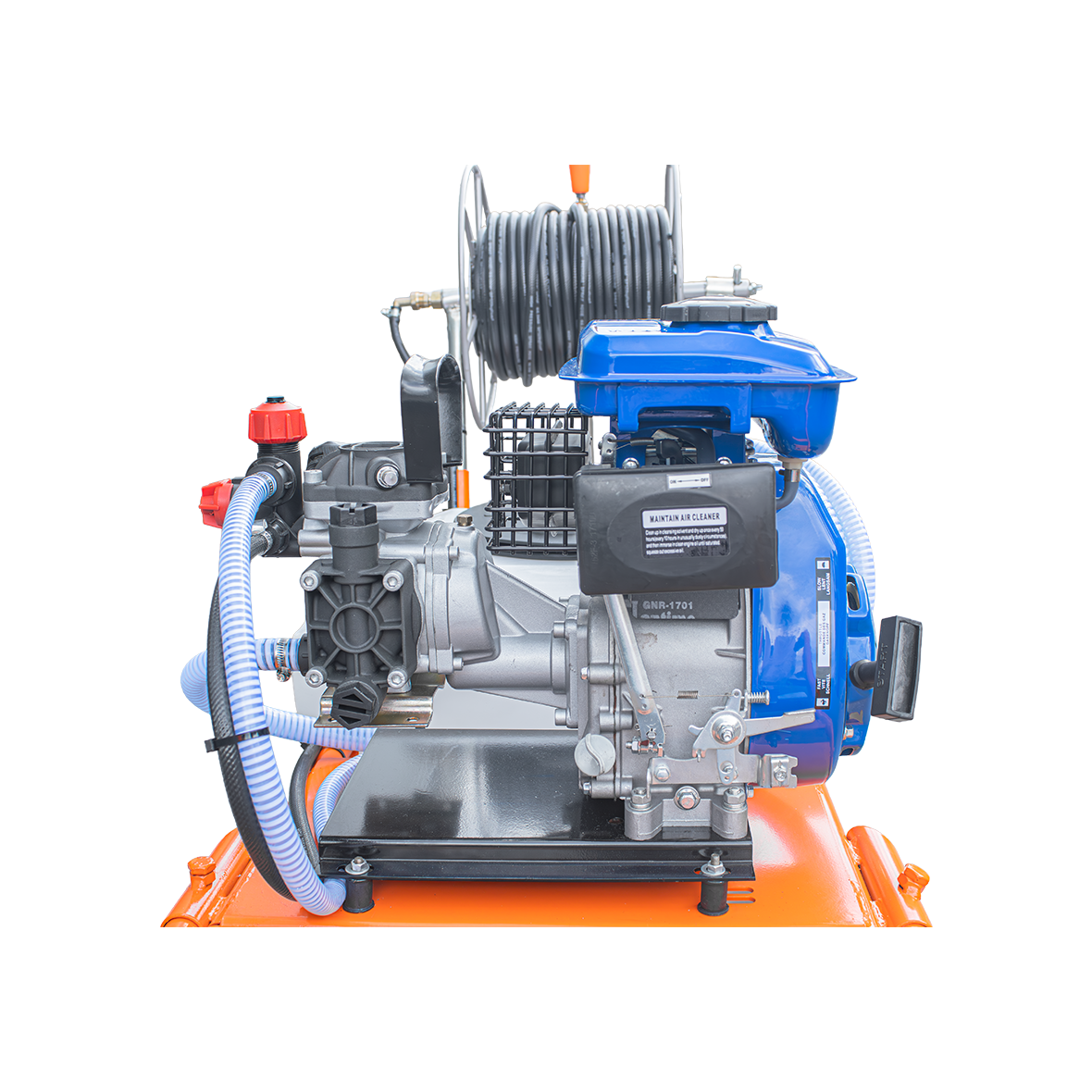 Bricoferr Carretilla sulfatadora de 1 rueda 80cc 50L con manguera de 50 metros y lanza de 90 cm - Imagen 3