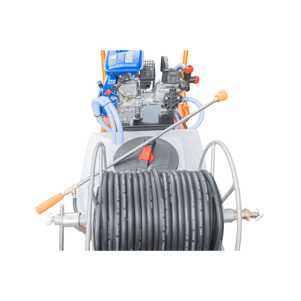 Bricoferr Carretilla sulfatadora de 1 rueda 80cc 50L con manguera de 50 metros y lanza de 90 cm - Imagen 4