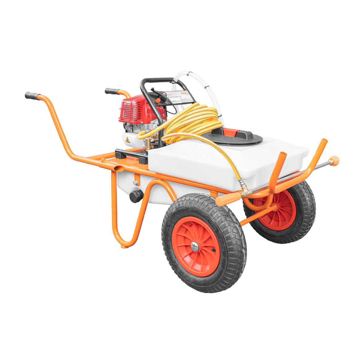 Bricoferr Carretilla sulfatadora de 2 ruedas 31.5cc 50L con manguera de 10 metros y lanza de 90 cm - Imagen 2