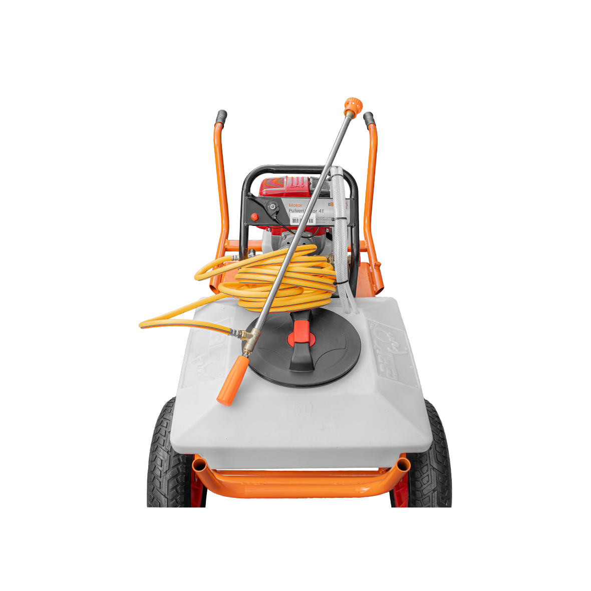 Bricoferr Carretilla sulfatadora de 2 ruedas 31.5cc 50L con manguera de 10 metros y lanza de 90 cm - Imagen 4